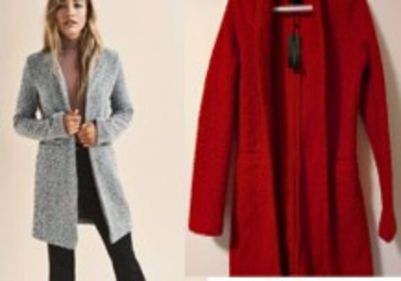 Dynamite Teddy Red Boucle Jacket Size SMALL NWT - Picture 1 of 12